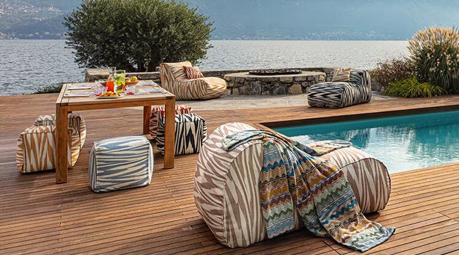 Missoni tessuti per arredamento, accappatoi, asciugamani, teli mare