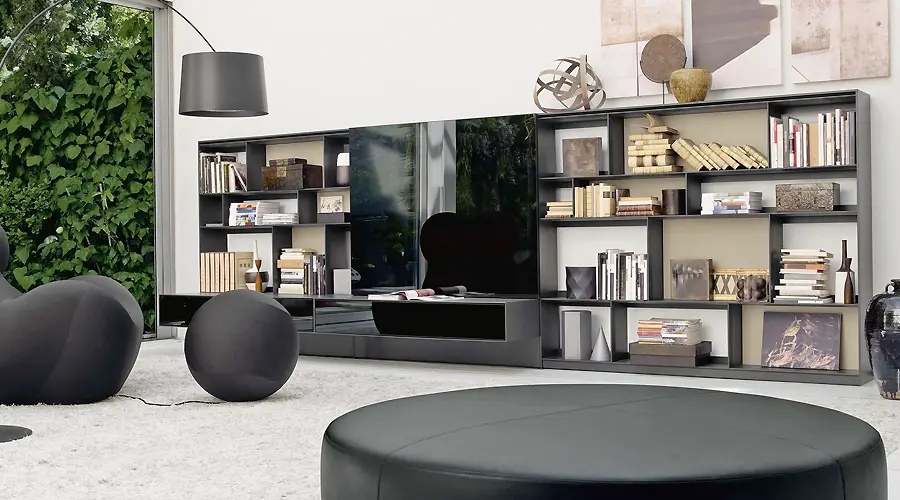B&B Italia Flat.C wall unit system, storage and bookcase