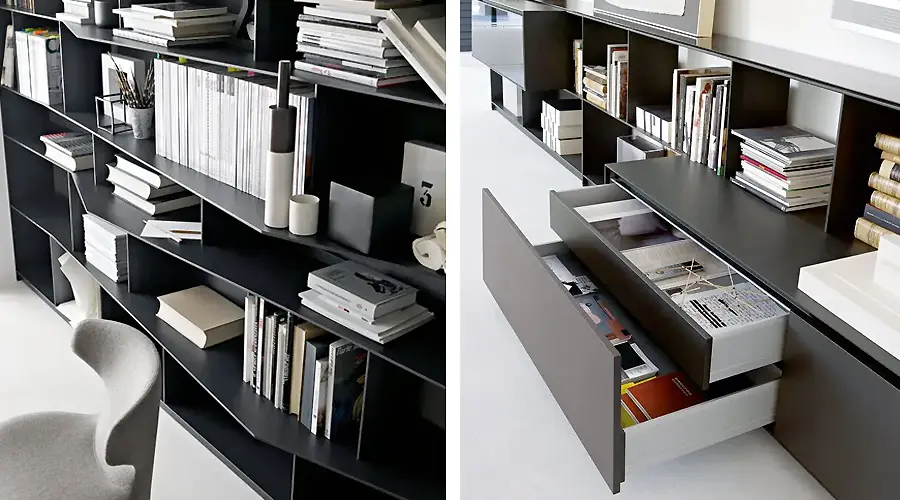 B&B Italia Flat.C wall unit system, storage and bookcase