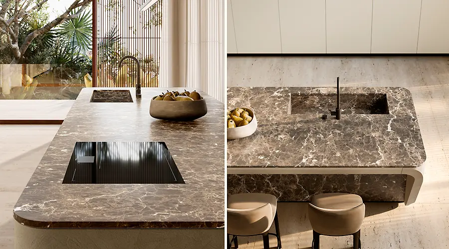 Boffi Cove Kitchen particolare piano cottura e lavabo