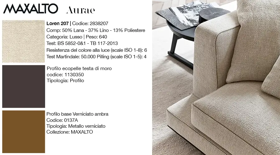 Aurae divano Maxalto Specifiche